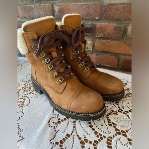 CO Tan Lace Up Boots with Brown Laces